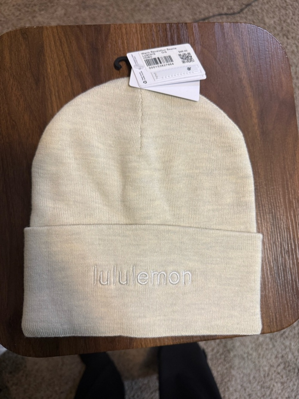 lululemon athletica Kids Cream Knit Beanie with Fold-Over Cuff
